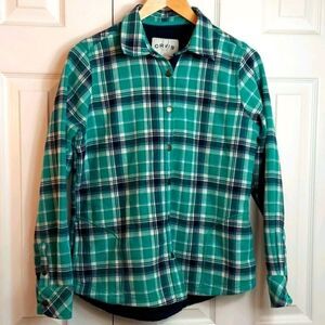 ORVIS Fleece Lined Plaid Flannel Shacket Sz S